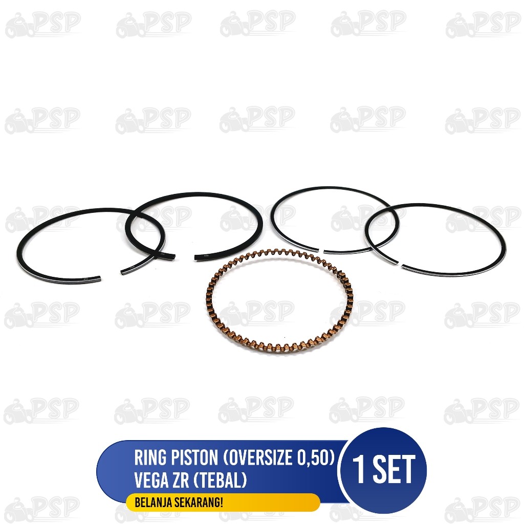 Ring Piston Vega ZR (Tebal) (Oversize 0.50) - Ring Cincin Seker Seher Diameter 0,50 Yamaha Vega zr