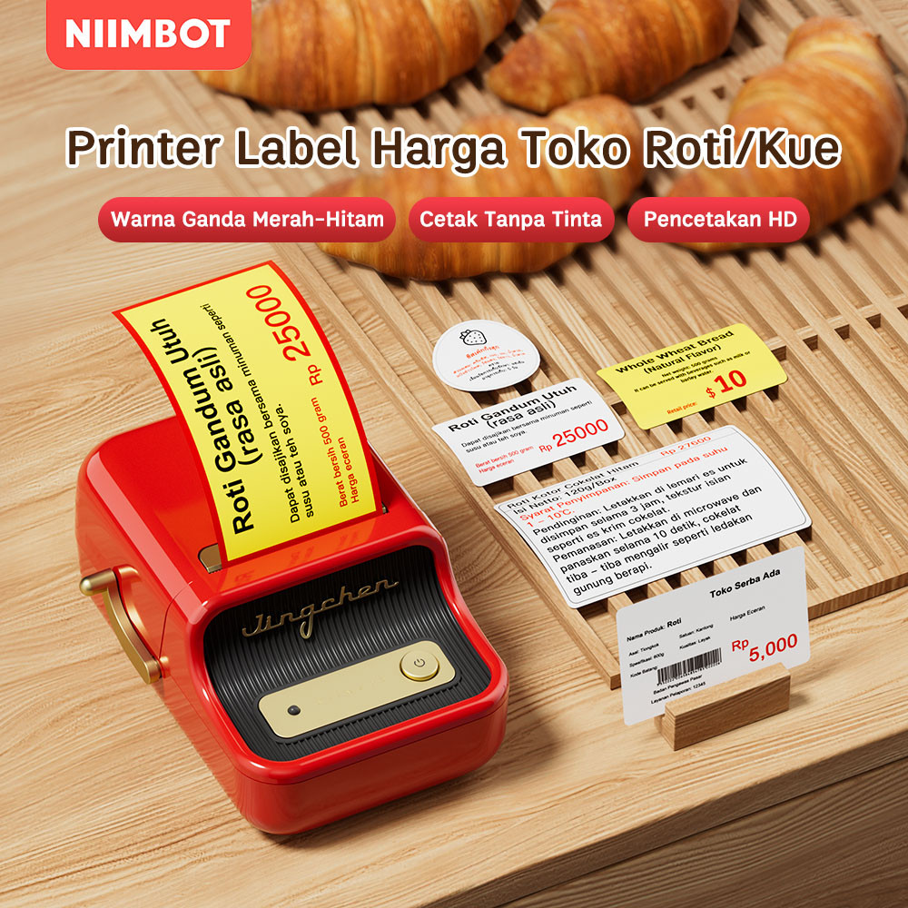 

NIIMBOT B21PRO Printer Label Harga &Barcode untuk Toko Kue/Bakery-Cetak Label Bahan,Tanggal Produksi