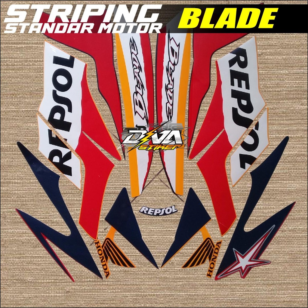 STRIPING STANDART HONDA BLADE REPSOL 2009 STIKER BODY BLADE REPSOL 2009 LIS BODY BLADE 2009 TERMURAH