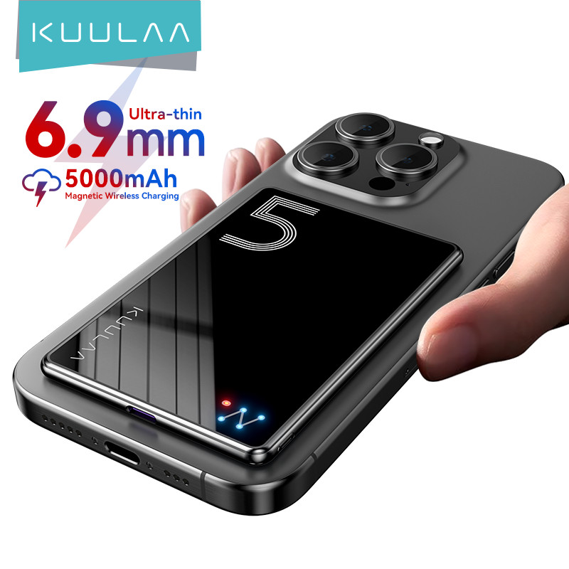 KUULAA Magsafe Power Bank 5000mAh Magnetic Wireless Phone Charger External Battery 20W Fast Charging