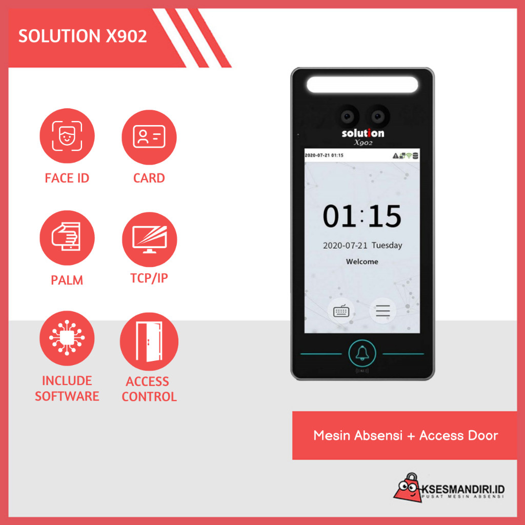 

Fingerprint Mesin Absensi dan Access Door Solution X902