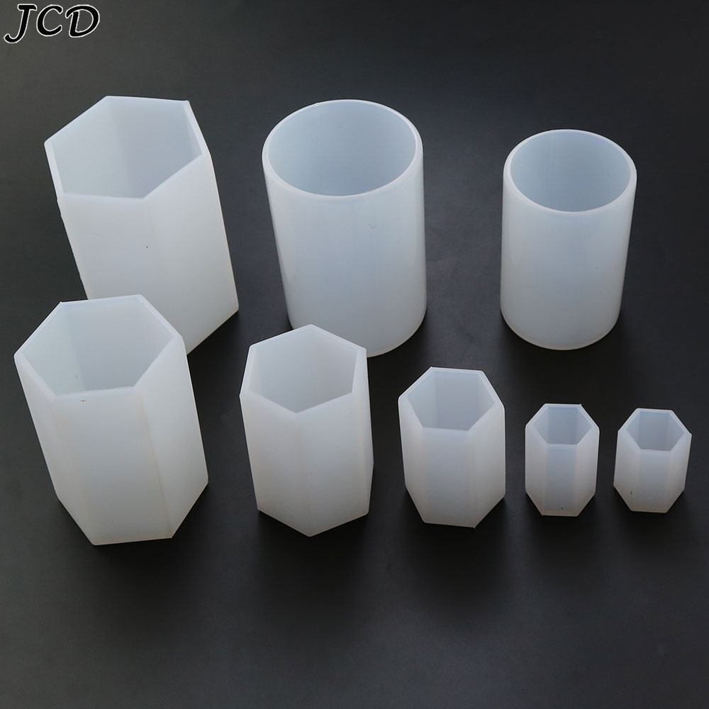 

JCD Silicone Candle Molds Candle Making, Cylinder Hexagon Candle Molds for Making Aromatherapy Candles DIY Casting Epoxy Mold