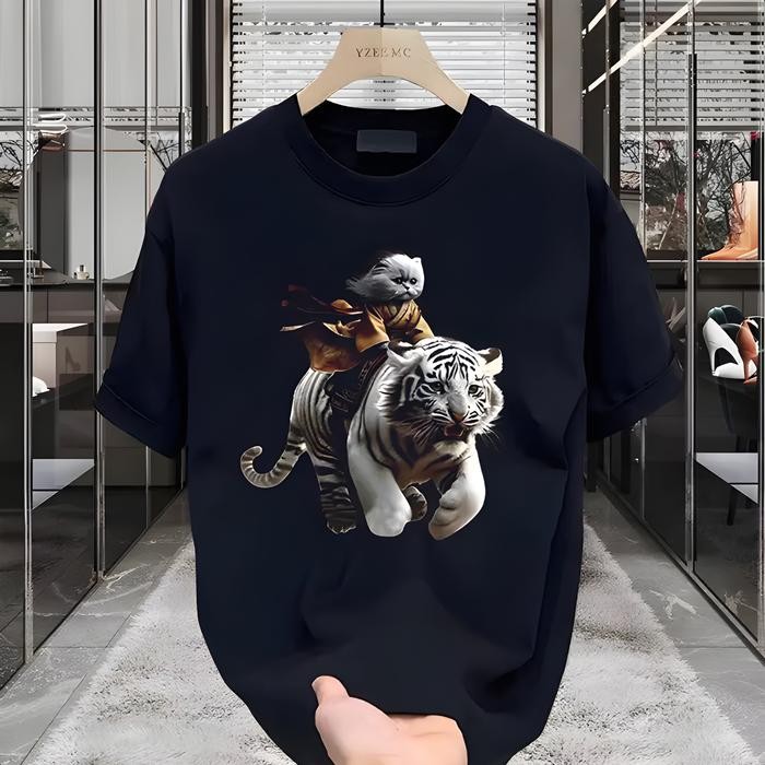 (COD) Kaos lengan pendek pria dan wanita motif terlaris katun murni musim panas longgar kasual kaos 