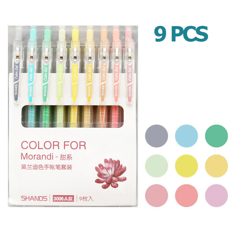 

9/12 PCS Colored Gel Pens Set Kawaii Blue 0.5 mm Ballpoint Pen for Journal Office Cute School Stationary Supplies