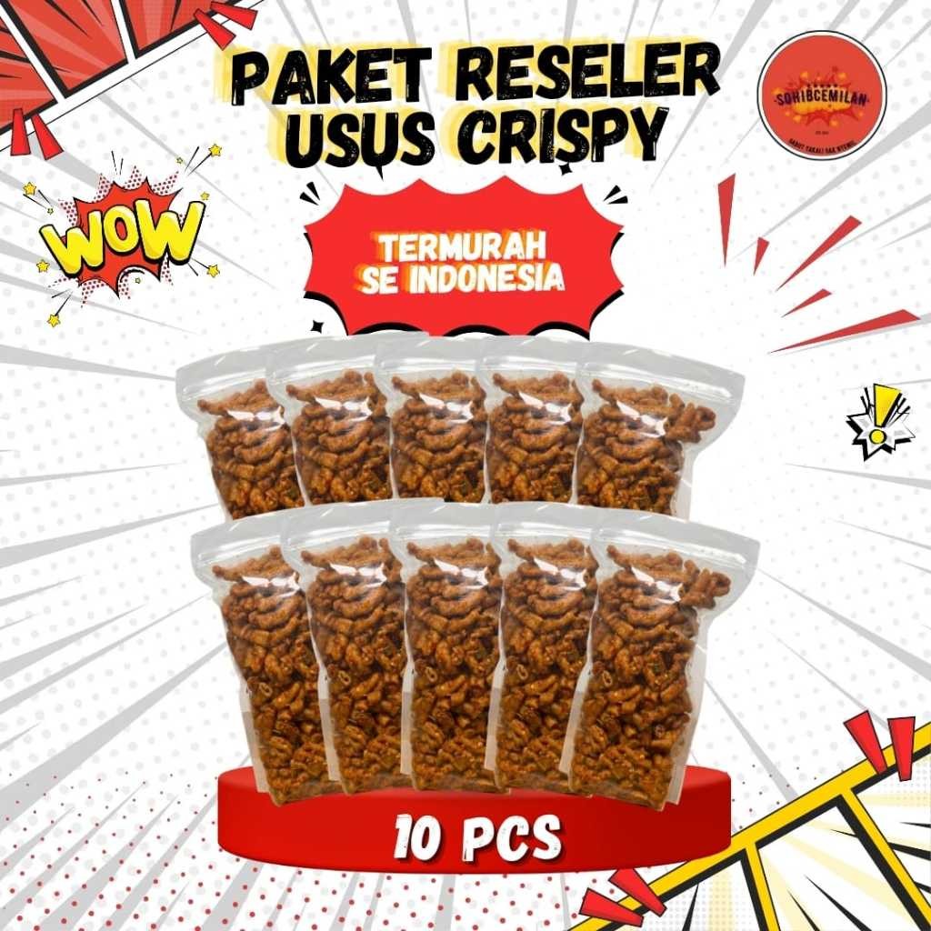 

PAKET RESELLER 10 BUNGKUS USUS AYAM CRISPY 100gr SOHIBCEMILAN