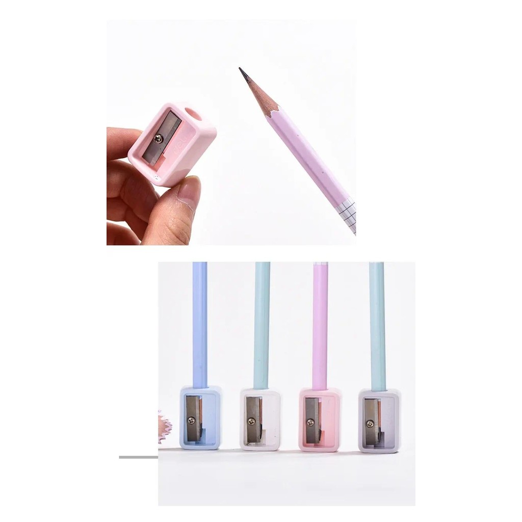 

4/2/1pcs Plastic Cute Pencil Mini Sharpeners Candy Color Standard Pencil Cutting Machine Student School Office Stationery