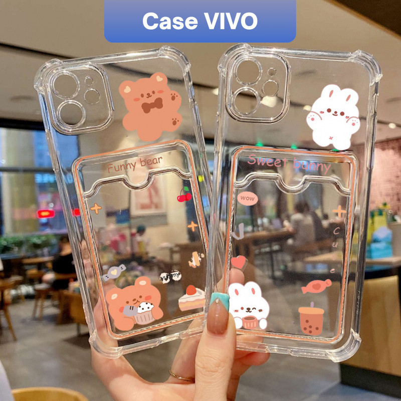 Case Slot Card Bening bear intip Gambar For VIVO Y100 Y30 Y27 Y36 Y17S Y35 Y31 Y33S Y33T V27 PRO V27