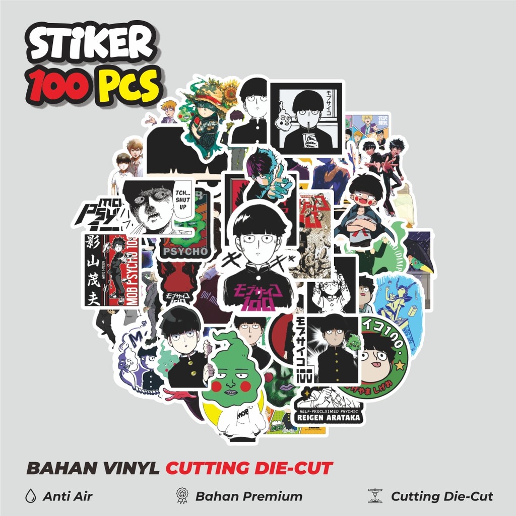 

Terbaru! 50 pcs Stiker Manga Mob Psycho 100 Dekorasi Lucu Kreatif untuk Notebook, Skateboard, HP