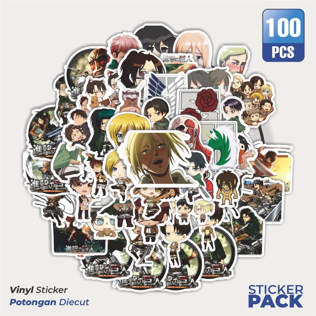 

Stiker Vinyl Stiker Anime Attack on Titan Waterproof Aesthetic- Untuk Laptop, Motor, dan Helm - Paper Stationery Pack