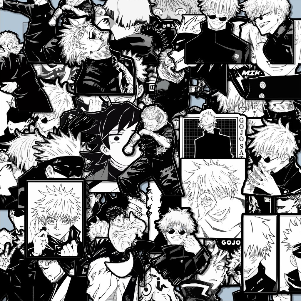 

100PCS Lucu Stiker Anime Jujutsu Kaisen Black & White Stiker Aesthetic Stiker Anti Air Stikers Berperekat Waterproof sticker decal buat Motor Helm Buku Journal Koper Casing HP Laptop Botol Minum Hadiah anak