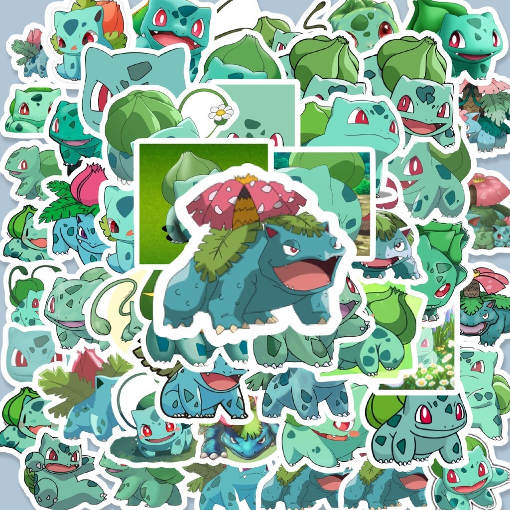 

100PCS Lucu Stiker Kartun Pokemon Bulbasaur Stiker Aesthetic Stiker Anti Air Stikers Berperekat Waterproof sticker decal buat Motor Helm Buku Journal Koper Casing HP Laptop Botol Minum Hadiah anak