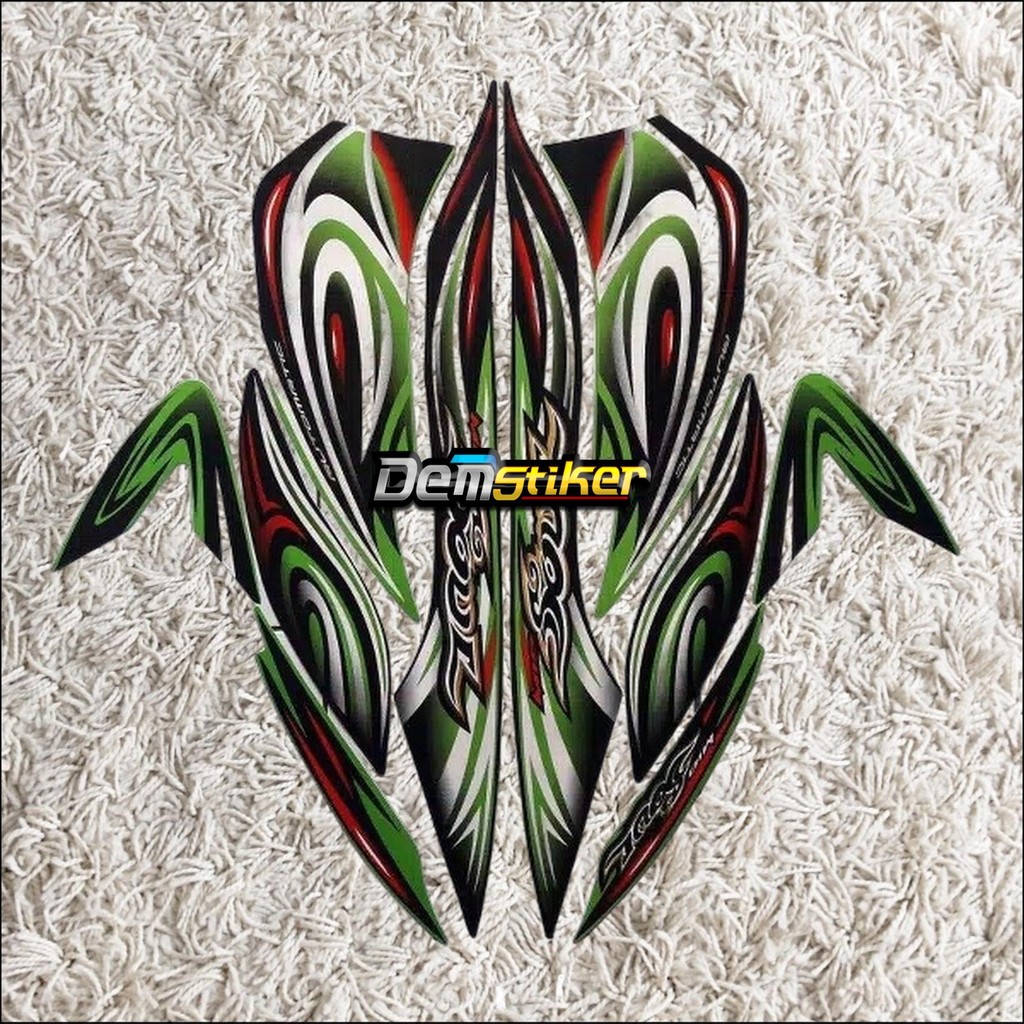 Stiker Striping Motor Mio Soul 2008 Hijau Sticker Lis Body Standar