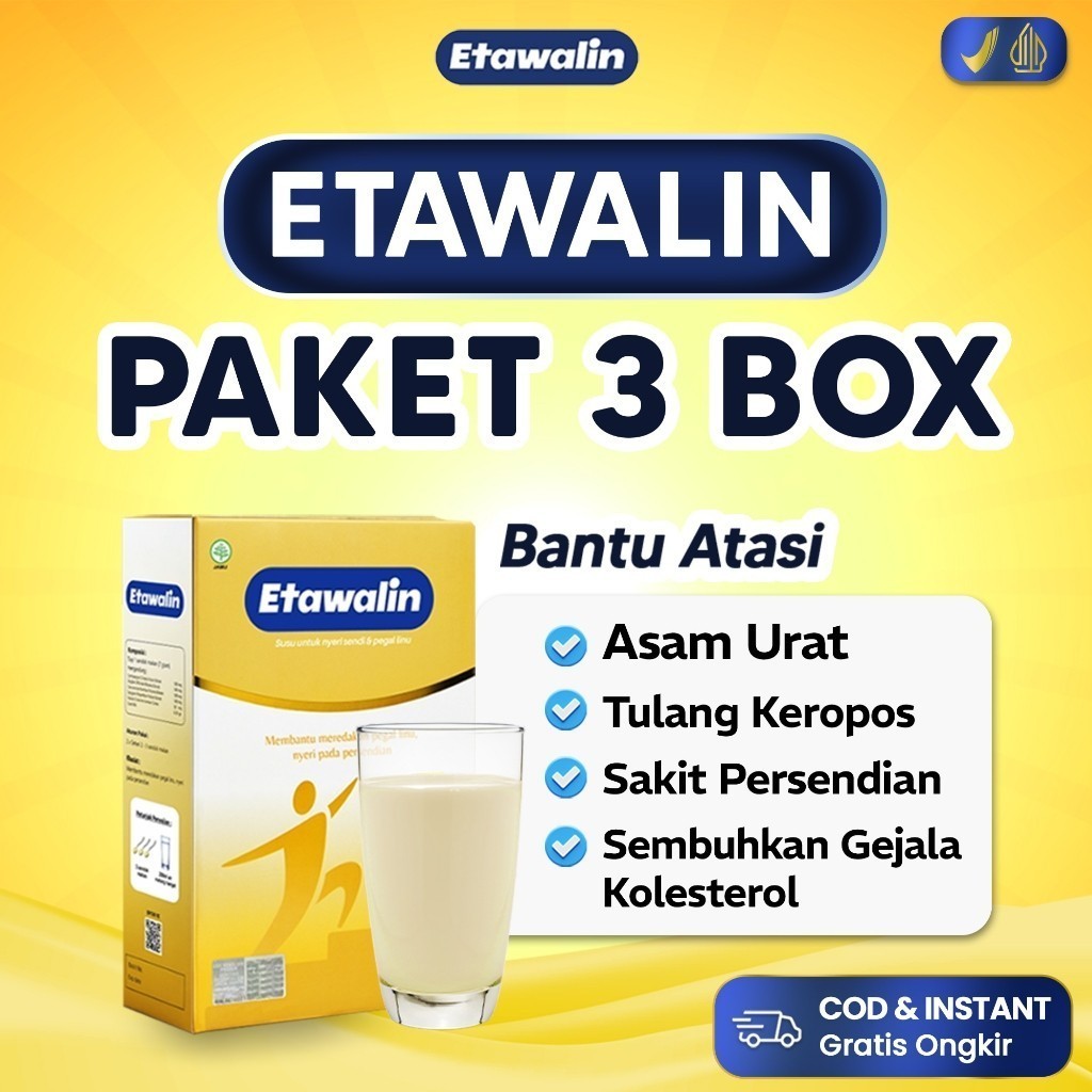 

✦ Etawalin 3 Box – Tingkatkan Kepadatan & Kesehatan Tulang Sendi Atasi Nyeri Sendi Asam Urat Rematik Reumatik Original Store