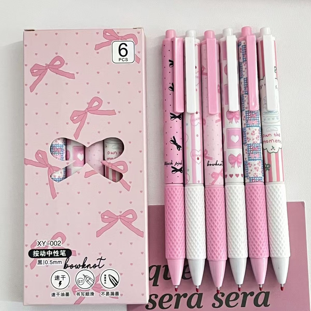 

Pulpen Gel Aesthetic 0.5mm - Retractable Pena Gel Pens Warna Pink Desain Korea Lucu, Untuk Sekolah/Kantor Alat Tulis