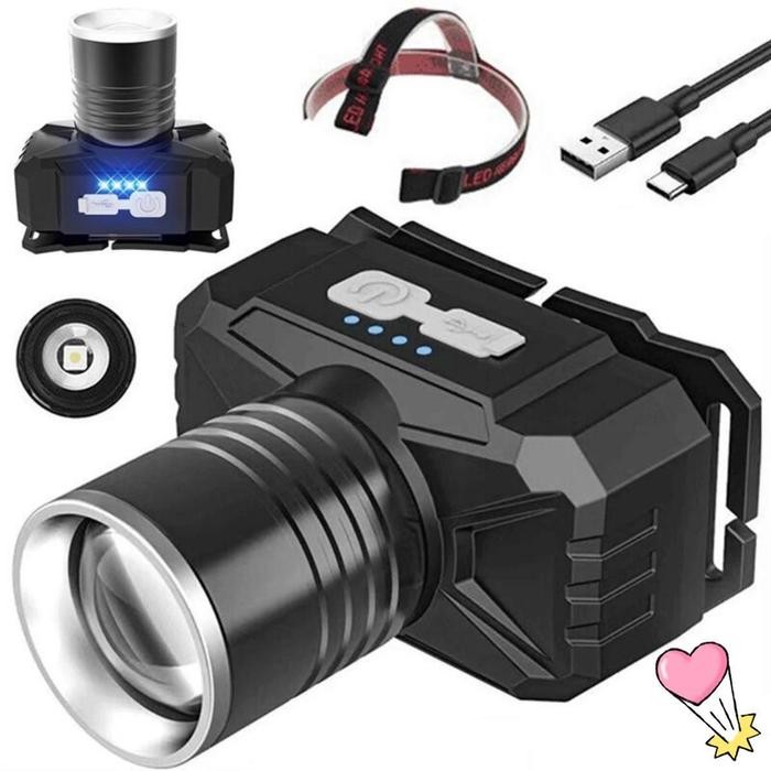 Hot Produk Led Senter Kepala Super Terang Lampu Kepala Outdoor Lampu Depan Usb Dikenakan Biaya Tahan