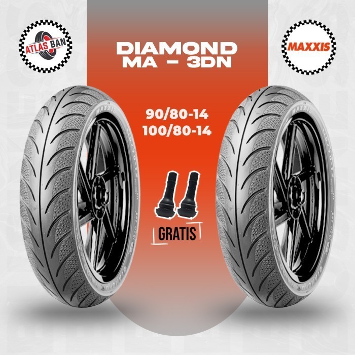 Paket Ban Tubeless Motor Matic MAXXIS DIAMOND 90/80 - 100/80 Ring 14