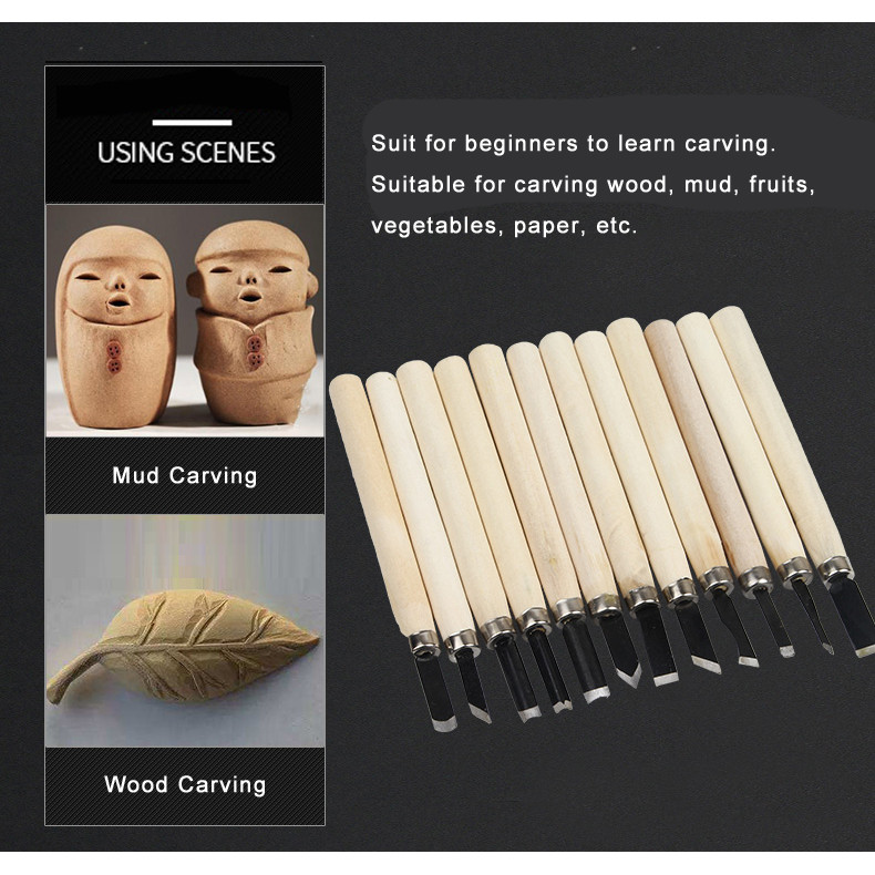 

12pcs/8Pcs Wood Carving Chisels Knife For Basic Wood Cut DIY Tools and Detailed Woodworking Gouges Hand Tools GYH