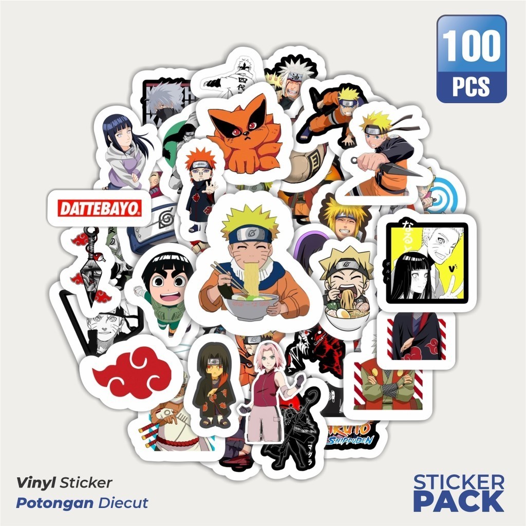 

Stiker Vinyl Stiker Anime Kartun Naruto Waterproof Aesthetic- Untuk Laptop, Motor, dan Helm - Paper Stationery Pack
