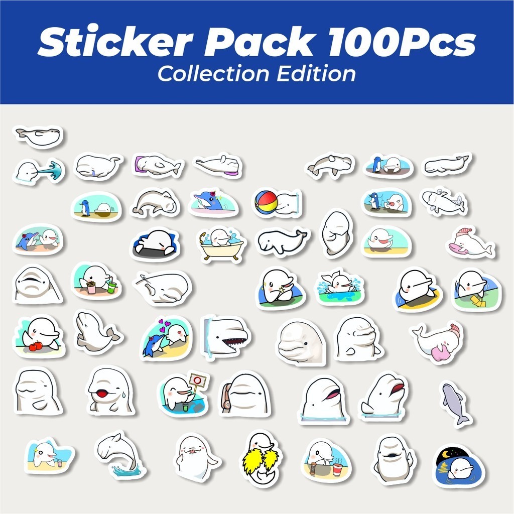 

Hot Sticker Hewan Beluga Lucu Anti Air Stikers Berperekat Waterproof Sticker Decal Buat Motor Helm Buku Journal Koper Casing HP Laptop Botol Minum