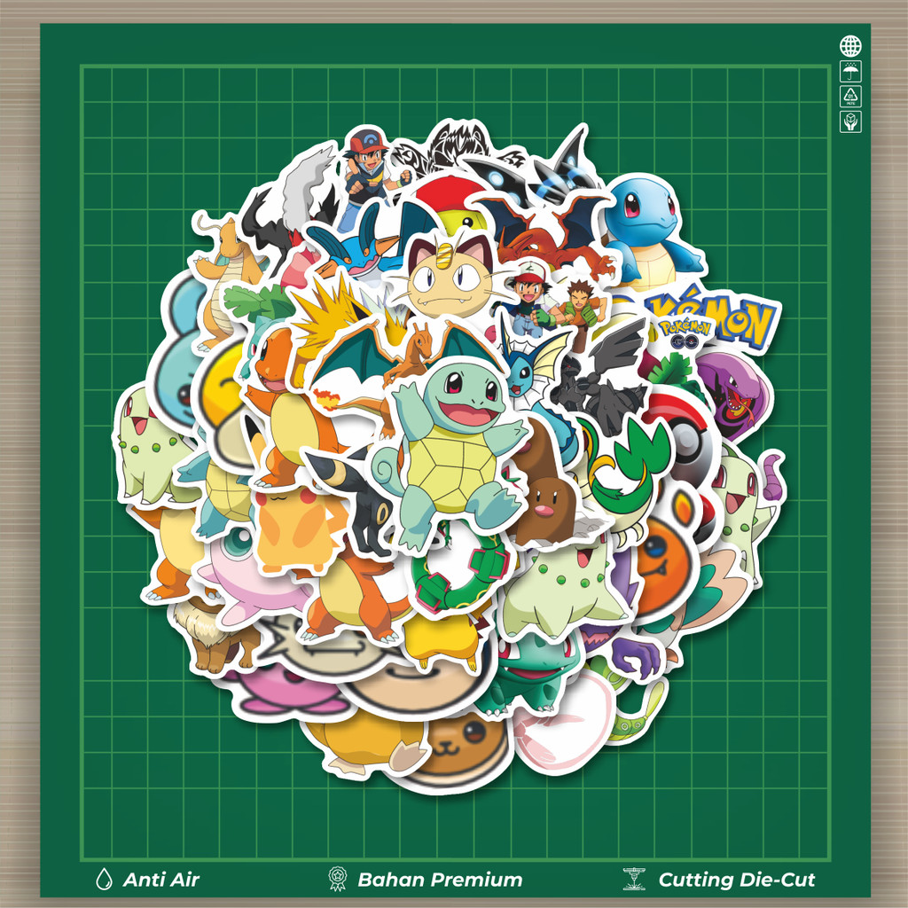 

HOT 50 PCS STIKER Sticker Kartun Pokemon Sticker Stiker Fashion Cars Decal Dingin Kartu Album Custom Vinyl Anti Air- Sticker Aesthetic Buku Journal Koper Casing HP Tablet Laptop Helm Motor Botol Minum