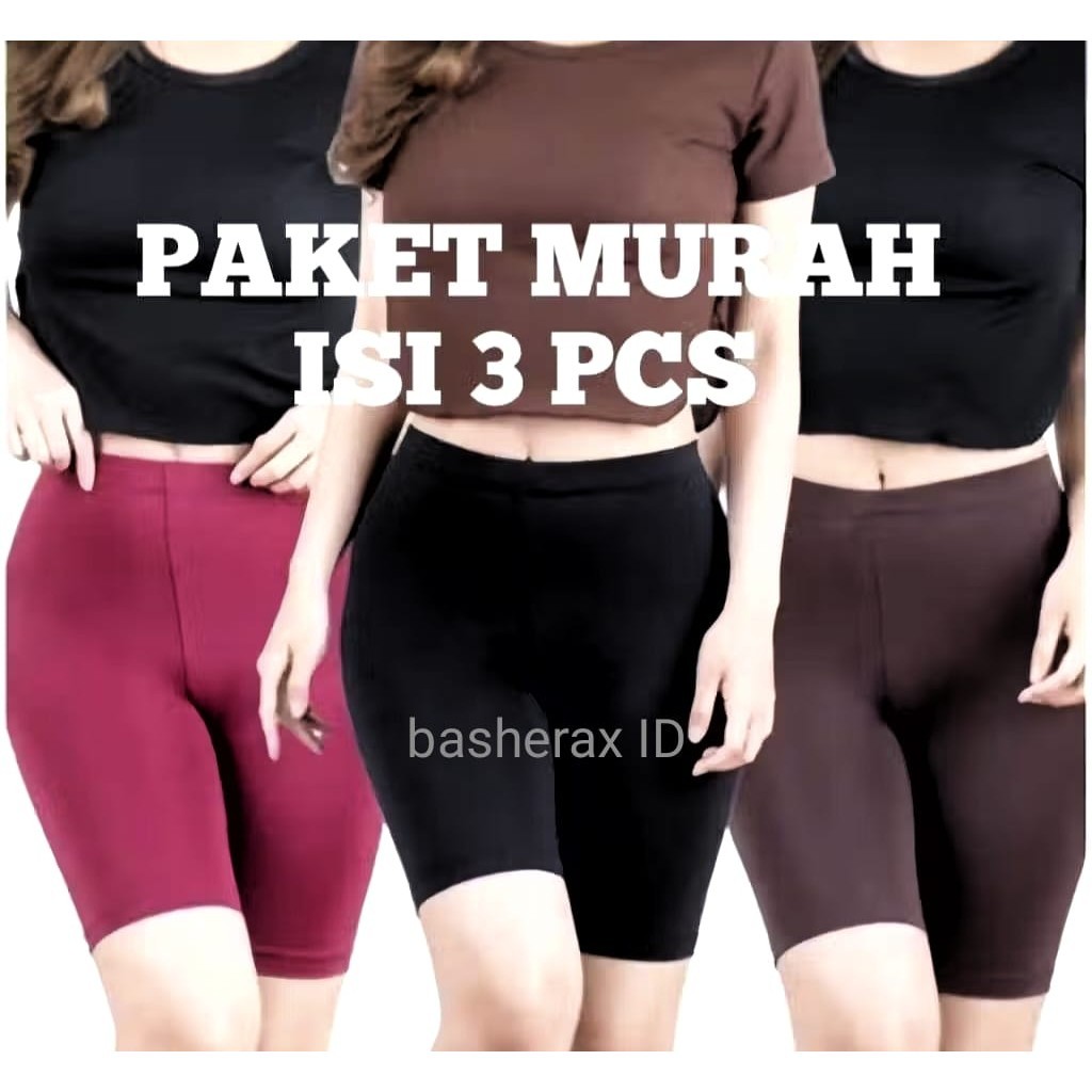 PAKET  ISI 3 celana short street hot pants mini pop  pant Celana pendek shot dalaman wanita   leggin