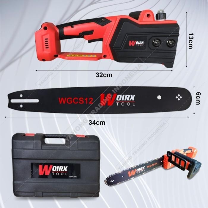 Gergaji Mesin Chainsaw Rantai Cordless Brushless Gergaji Kayu 12 14 inch 12" 14" WOIRX TOOL - 12" SA