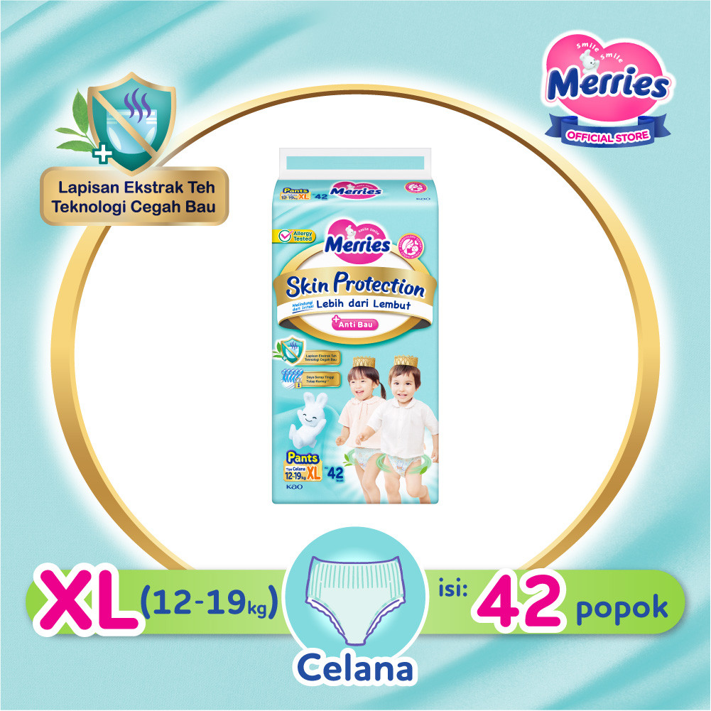 

Merries Skin Protection Popok bayi Celana XL 42 - Perlengkapan Bayi Dengan Ekstrak Daun Teh Alami