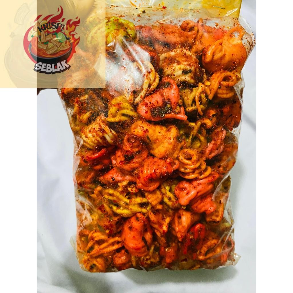 

Seblak krispi seblak kerupuk gelung pedas daun jeruk/original daun jeruk kemasan 1kg 500gr 250gr