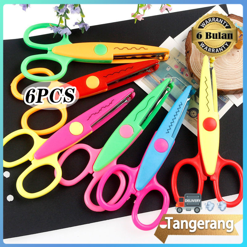 

6pcs/set Scissor Gerigi Gunting Bergerigi Untuk Kertas Prakarya Kado