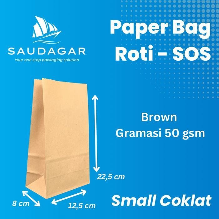 

[PROMO BARANG BARU] Paper bag roti / kantong kertas makanan SOS - S Cokelat Bergaransi Terlaris