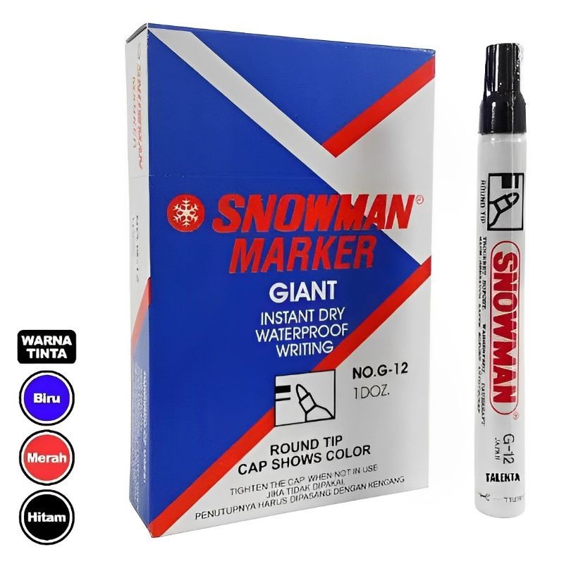 

SNOWMAN G-12 SPIDOL PERMANEN MARKER (1PAK/12PCS)CO
