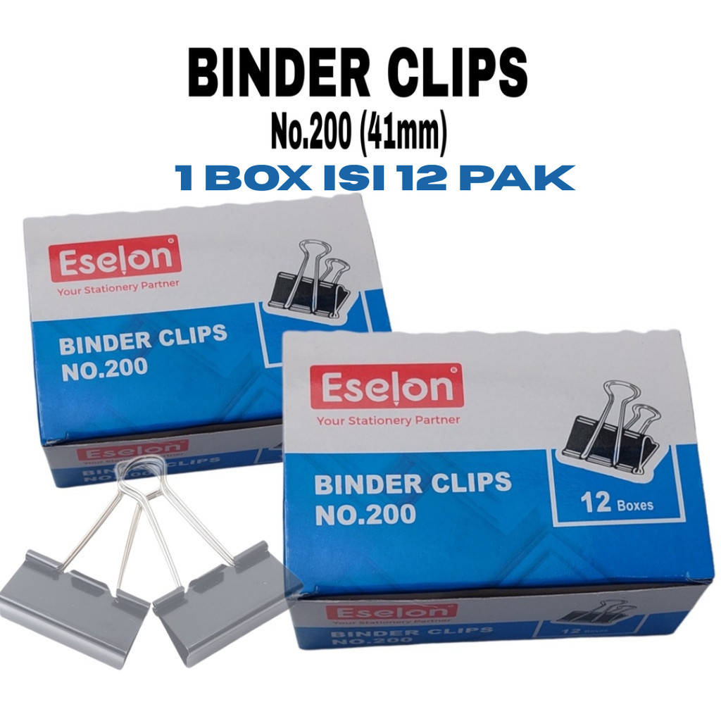

(1 box) Penjepit Kertas / Binder Klip Paper / Binder Clip No.200