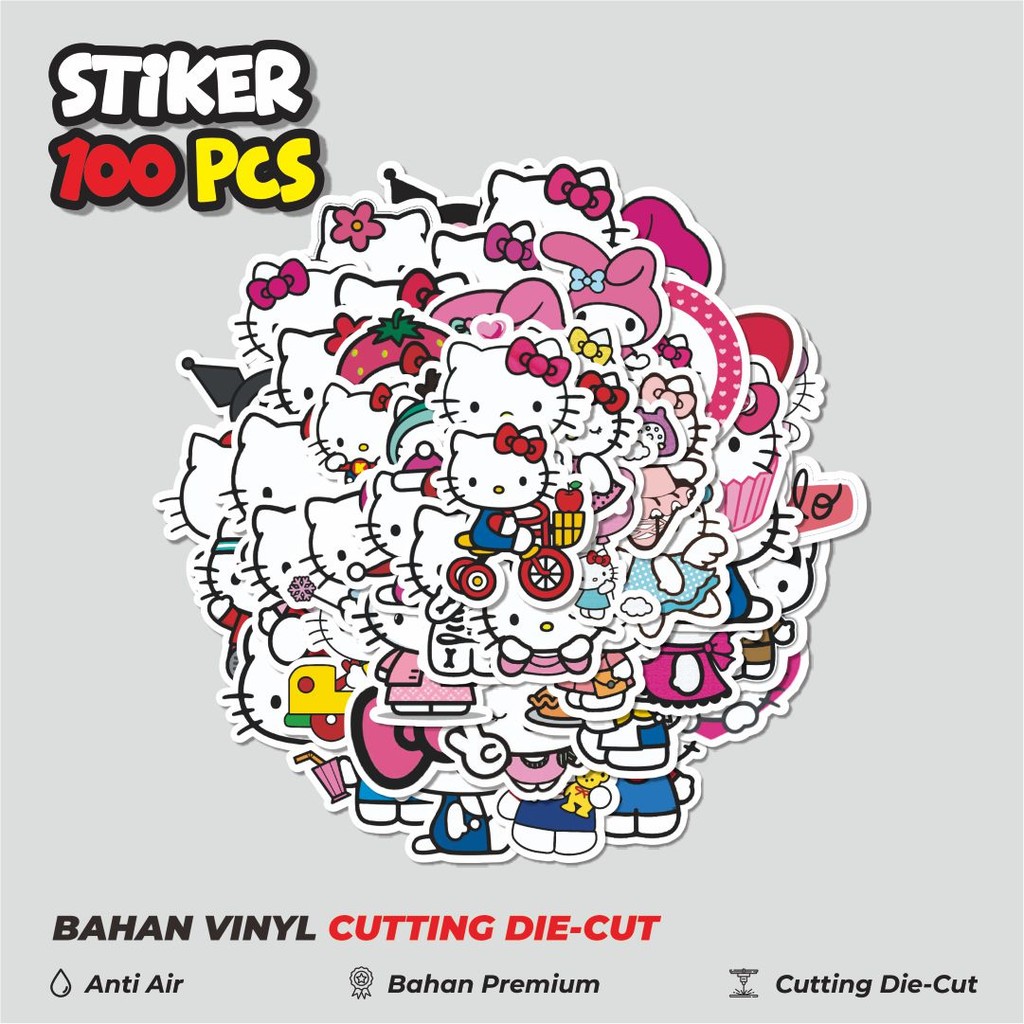 

Terbaru! 50 pcs Stiker Kartun Hello Kitty V7 Dekorasi Lucu Kreatif untuk Notebook, Skateboard, HP