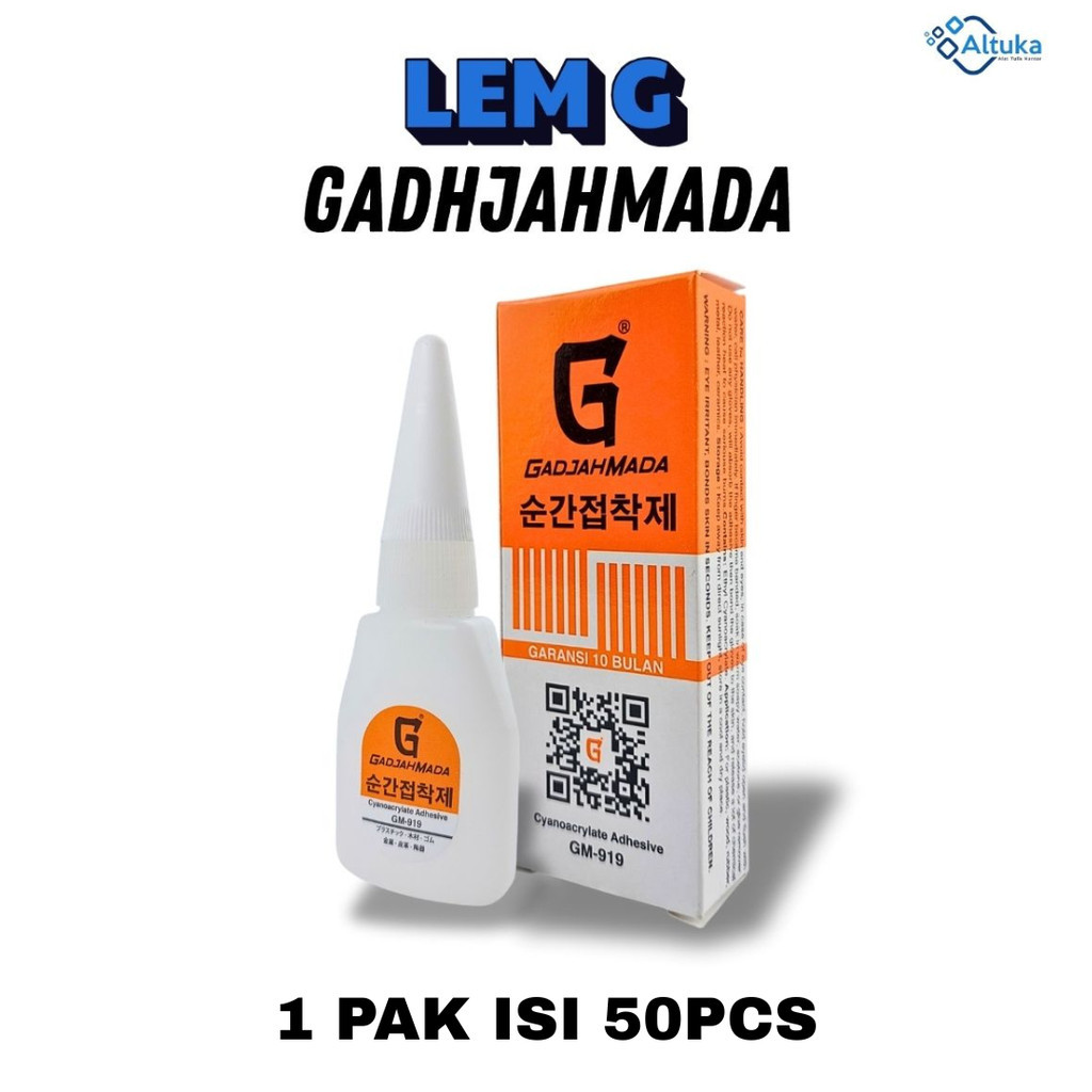 

(1 Pak = 50 pcs) Lem G GadjahMada GM-919 Lem Cyanoacrylate Adhesive