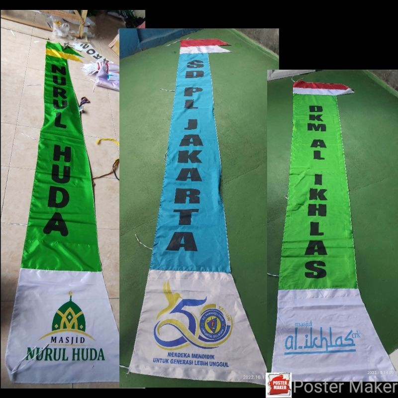 PROMO umbul umbul custom bendera custom bendera 4 METER
