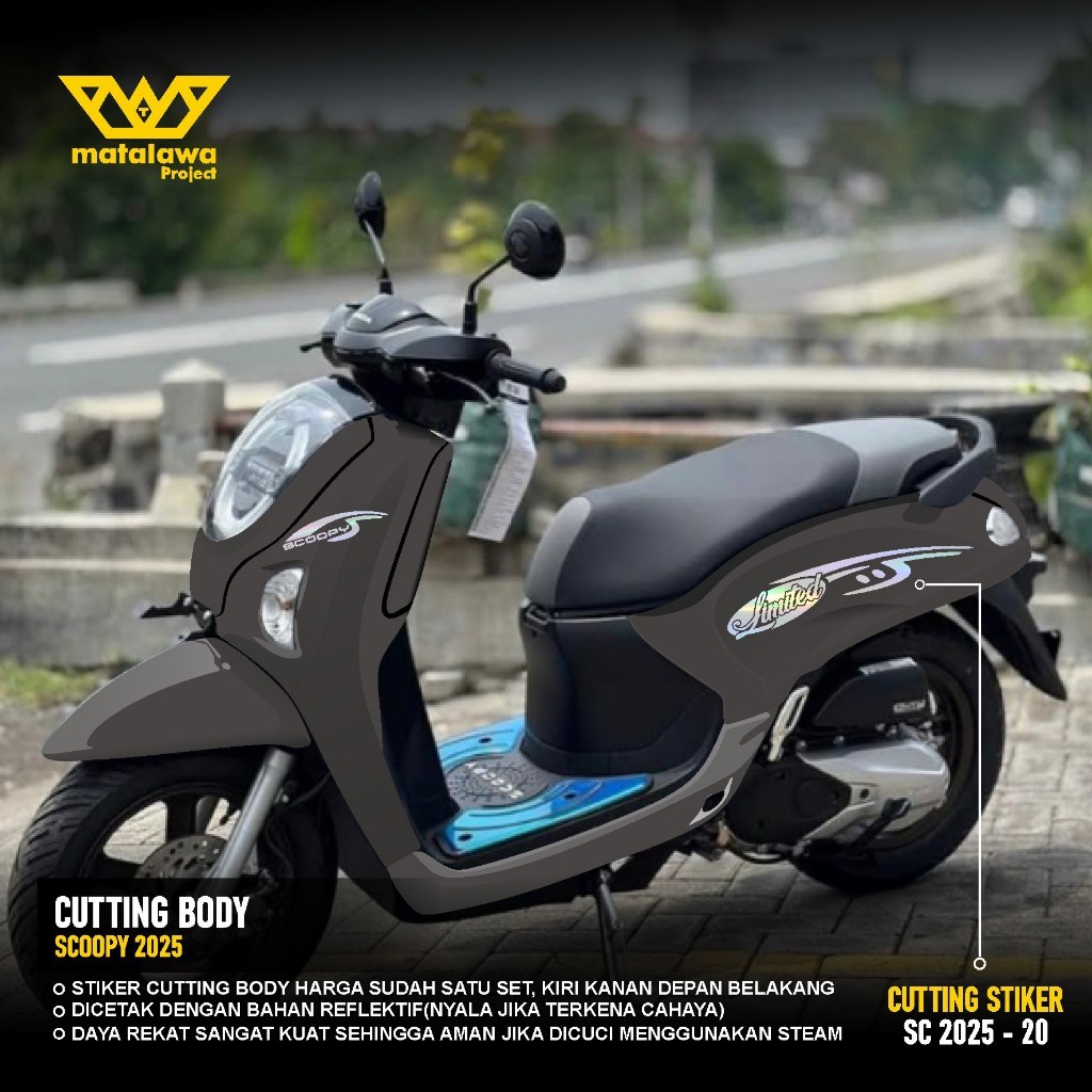 Sticker Cutting All Body Scoopy Stiker Timbul Full Set Terbaru 2025 Stiker bukan Full Body 20