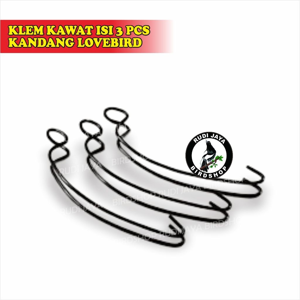 KLEM KAWAT ISI 3 PCS JEPITAN PENGAIT TEBOK KAKI SANGKAR KANDANG KAPSUL BURUNG LOVEBIRD HELOPED PLECI