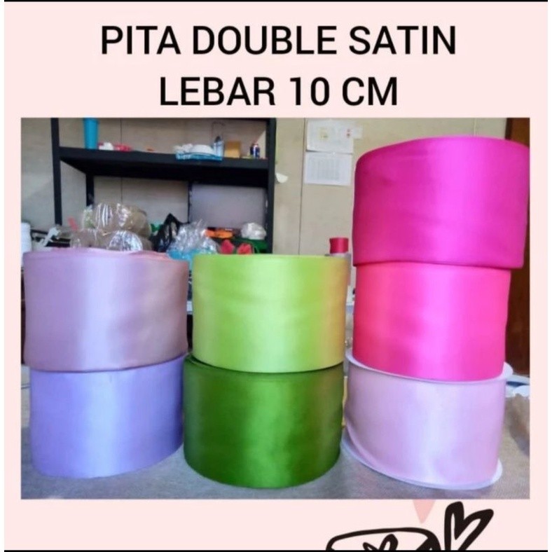 

1 Meter - Pita Double Satin Lebar 10 cm