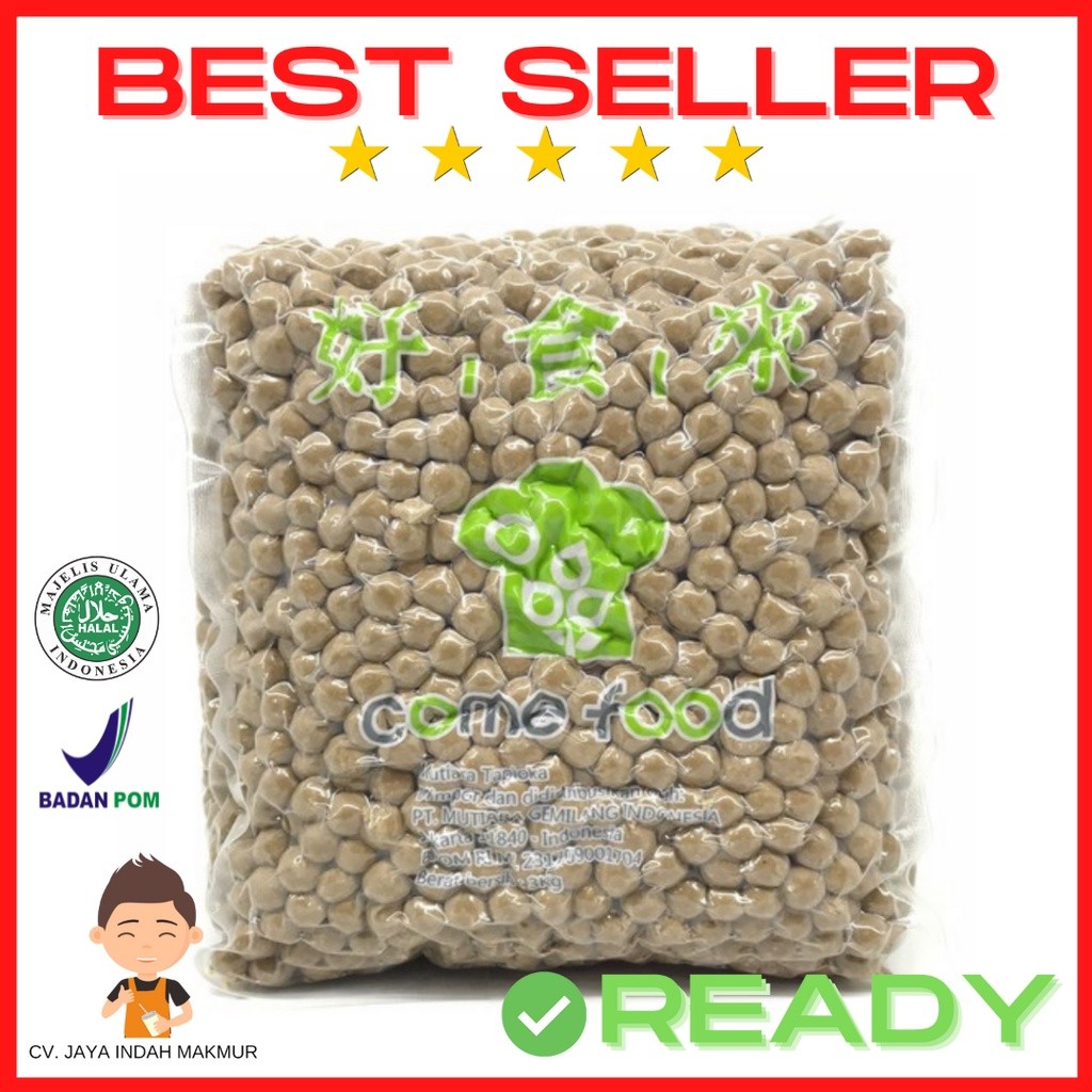 

DDI GOJEK Tapioca Pearl Bubble/ Tapioka Pearl Mutiara Topping Import Taiwan 3kg BPOM HALAL MUI