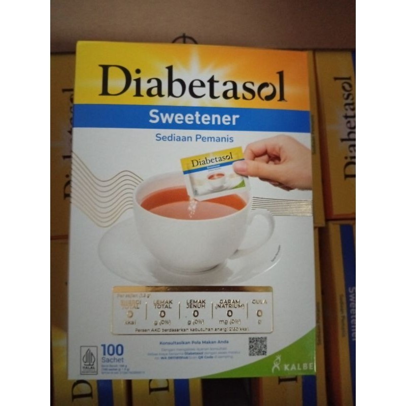 

gula diabetasol 100 sachet per box/10 sachet diabetasol/gula rendah kalori