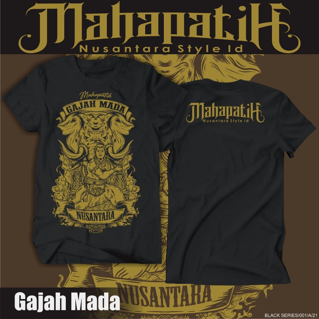 Kaos Keromo Authentic/Kaos Gajah Mada Nusantara/Kaos Mahapatih Gajah Mada/Kaos Jawa/Kaos Sejarah