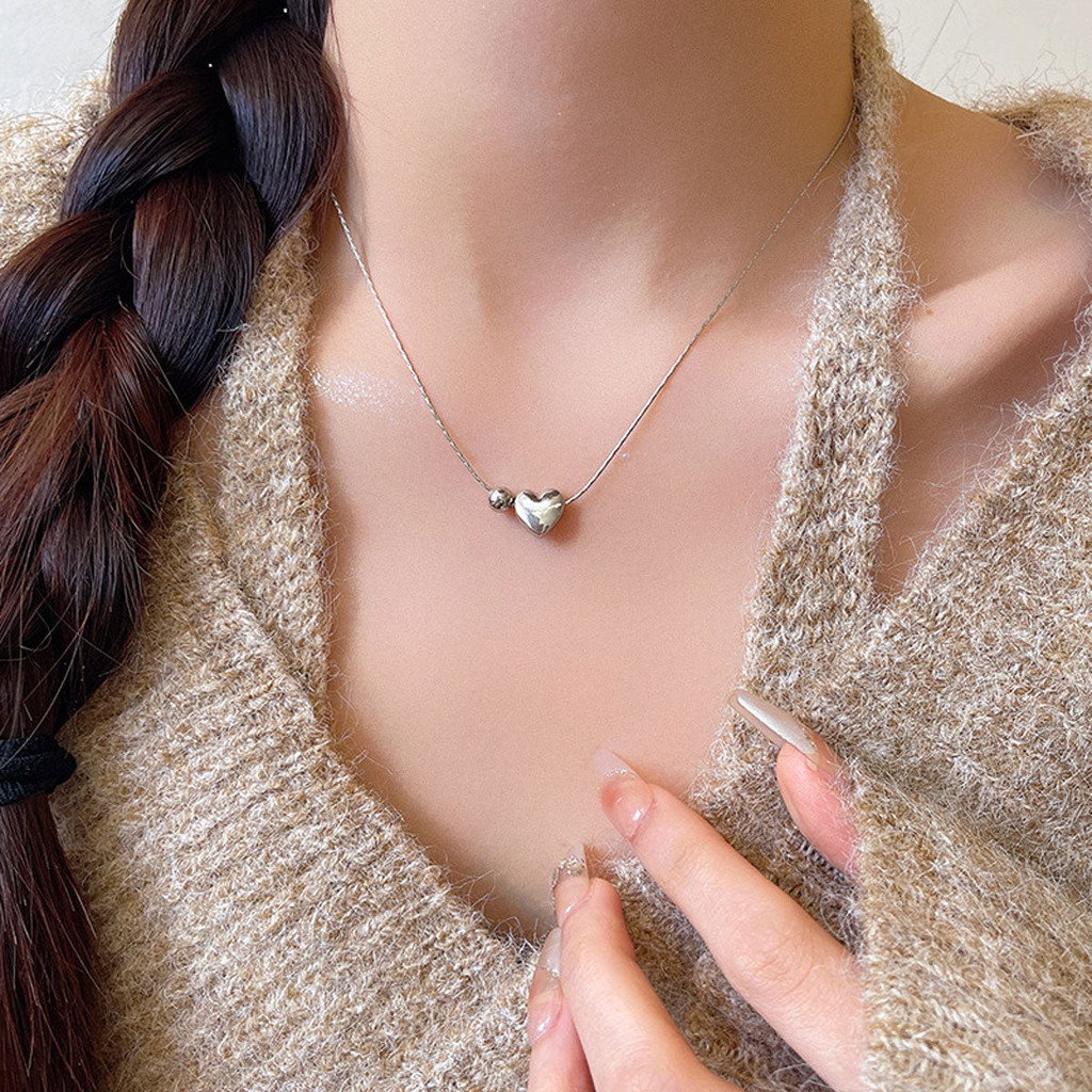 Necklace Simple Cold Style Silver Love Pendant XNX1592