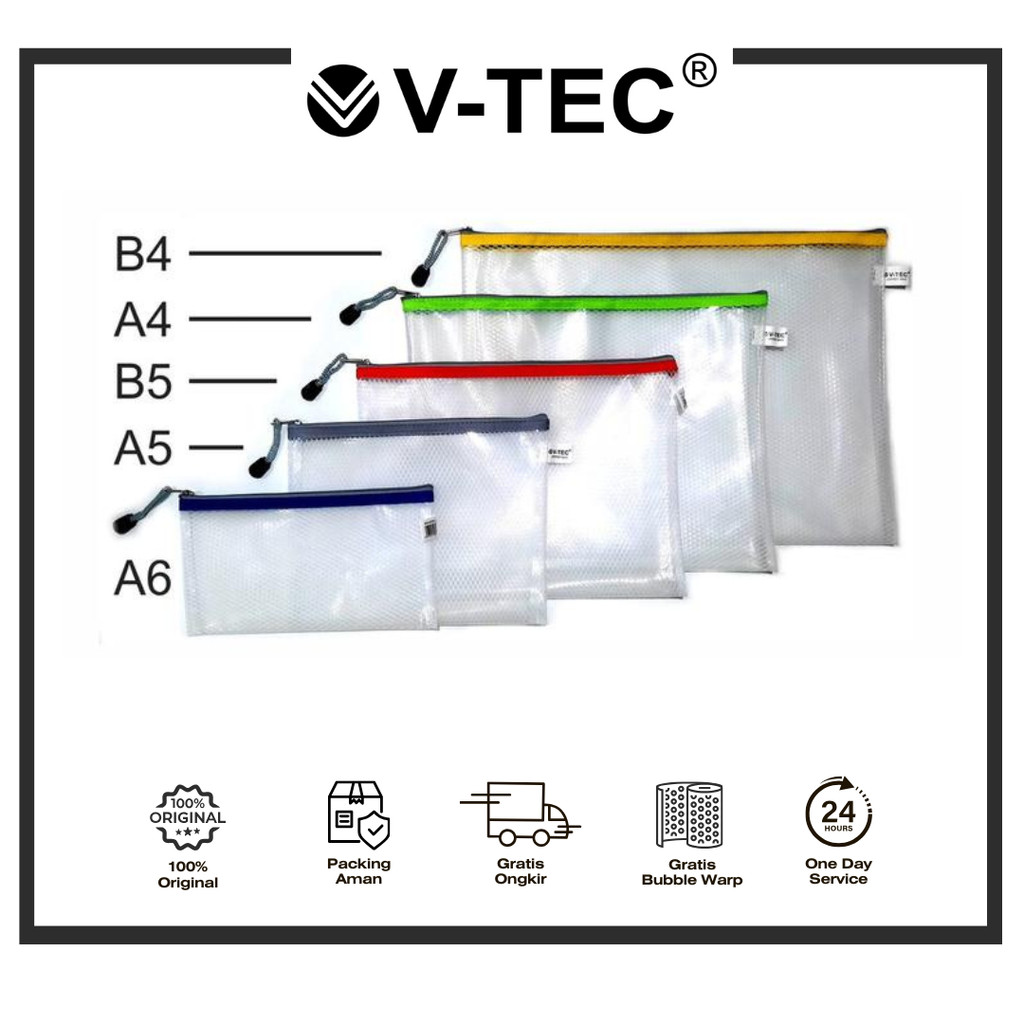 

V-TEC ZIPPER BAG 6009 B5 PUTIH PCS