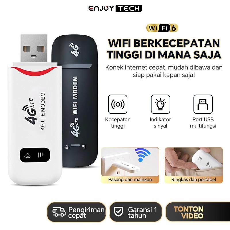 ENJOYTECH Router WIFI Seluler Modem WIFI 4G Router Mobile MIFI 150 Mbps Modem 4G LTE Modem WIFI Perj