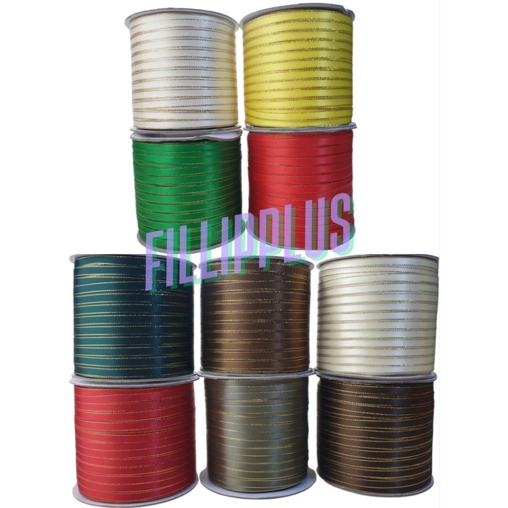 

1 Yard - 0.6 Cm Double Satin List Emas / Satin List Emas 0.6 Cm | Pita Double Satin List Emas