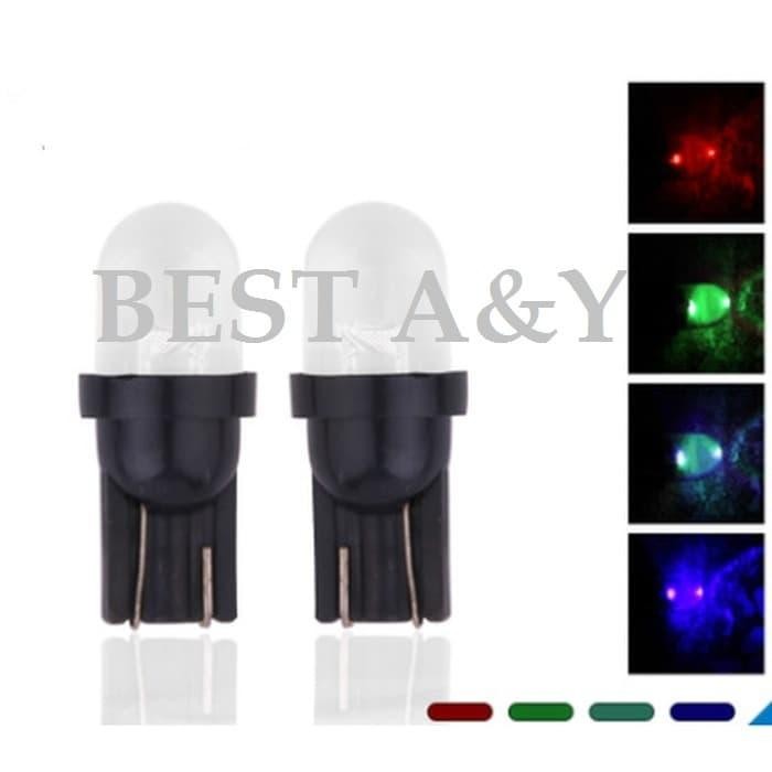 Lampu T10 7 Multi Warna RGB Bulb LED Sen Sein Colok Kedip Mobil Motor - RGB Warna Warni