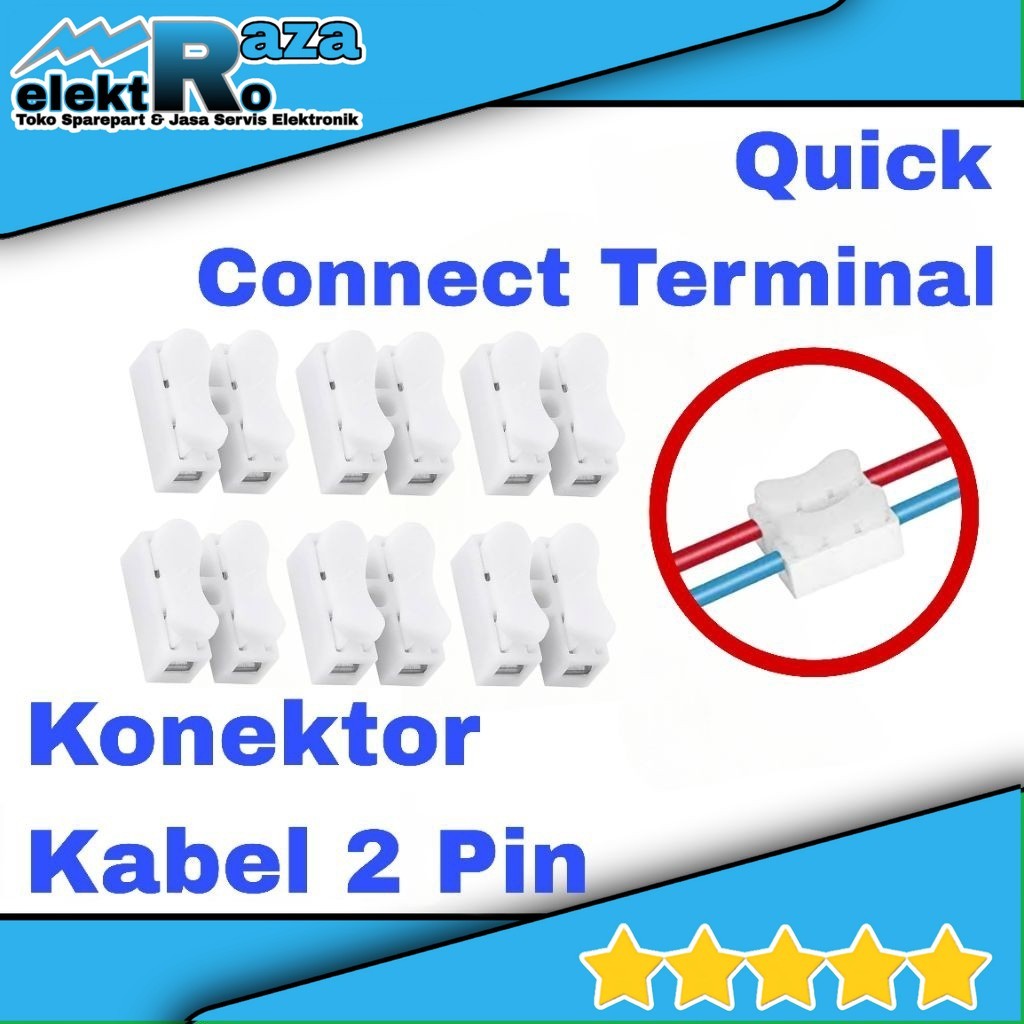 Quick Connect Terminal 2 Pin Konektor Kabel Listrik 2Pin