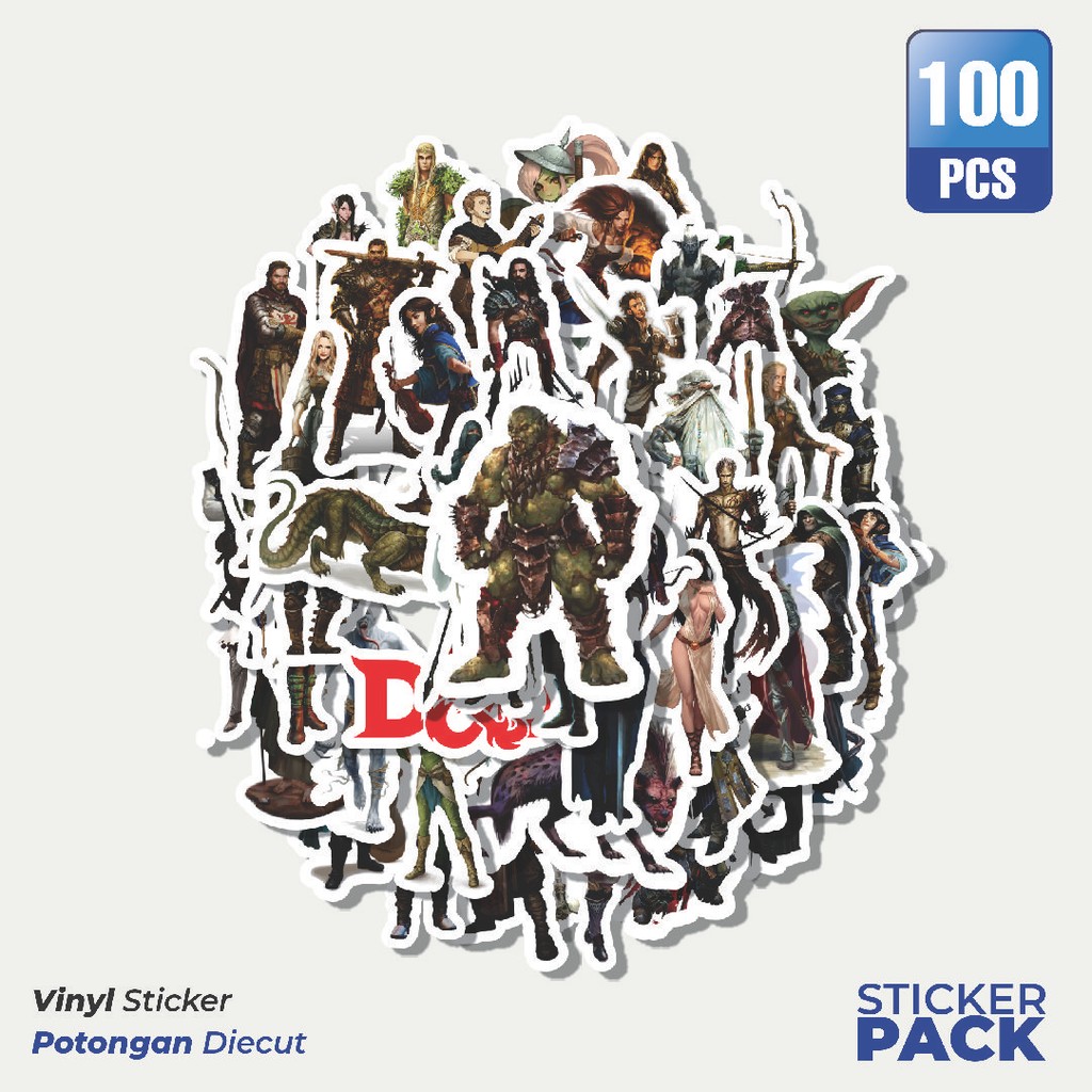 

Stiker Vinyl Stiker Dungeon And Dragons Series 3 Waterproof Aesthetic- Untuk Laptop, Motor, dan Helm - Paper Stationery Pack