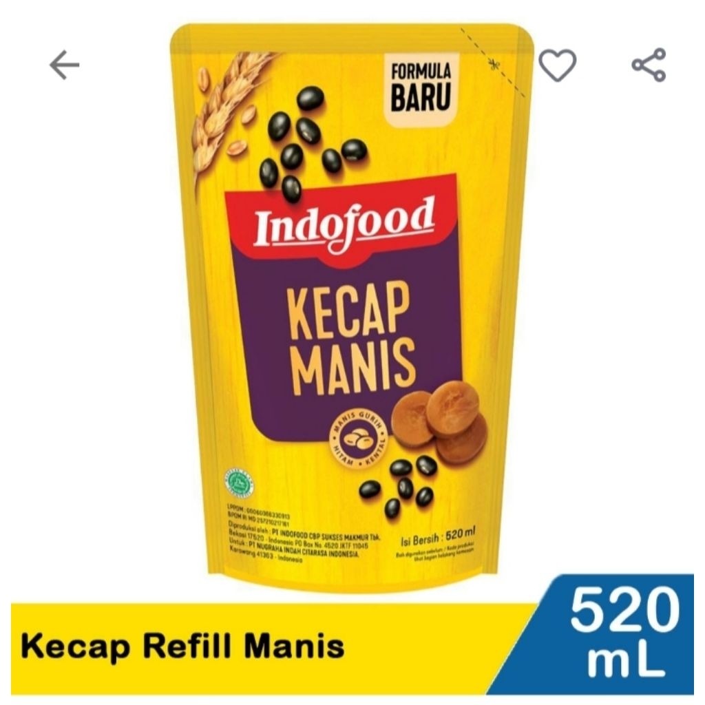 

Indofood Kecap Manis Refill 520ml (1 bungkus)