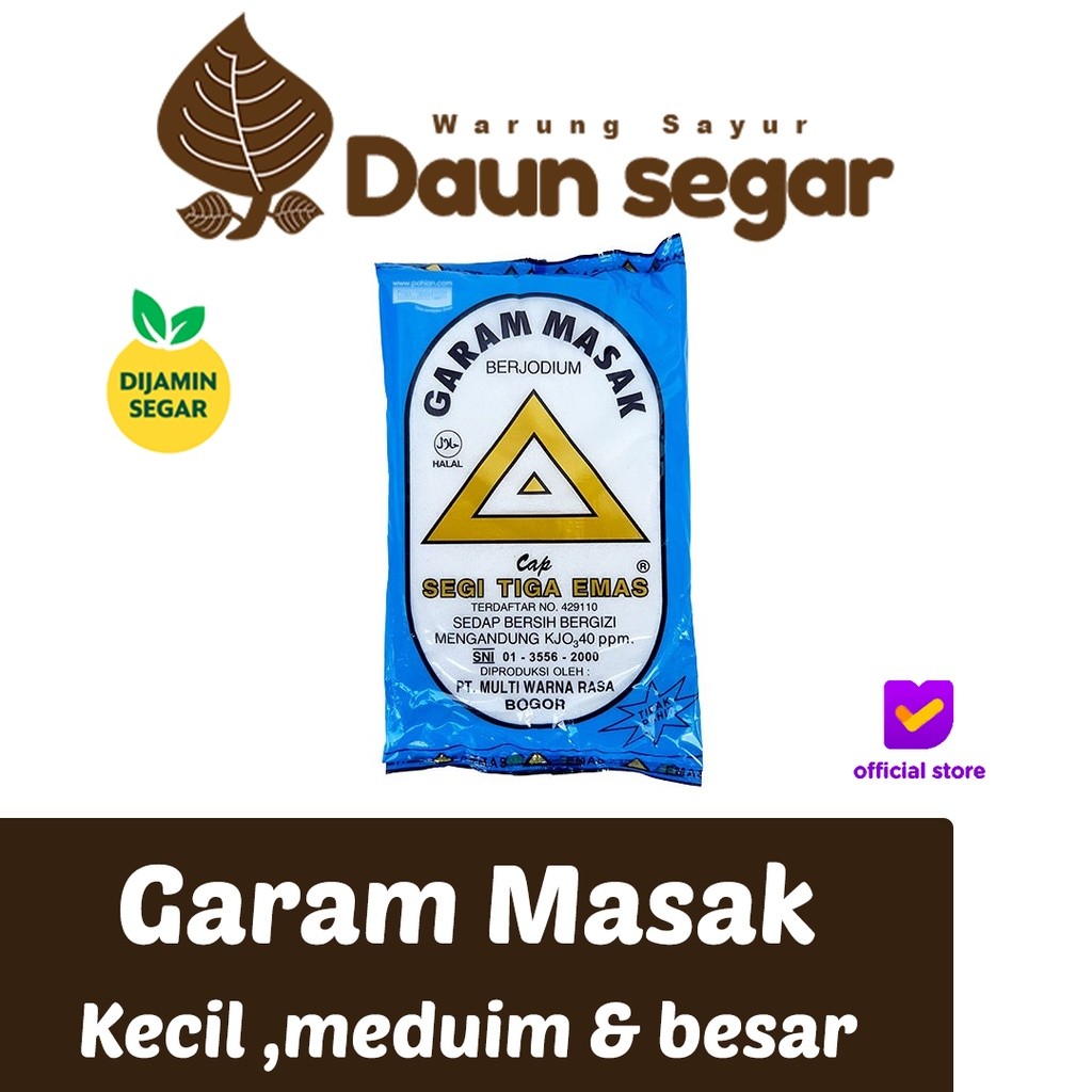 

Garam segitiga emas Masak Kecil sedang Besar 250gr bumbum bahan masakan daun segar rempah rempah